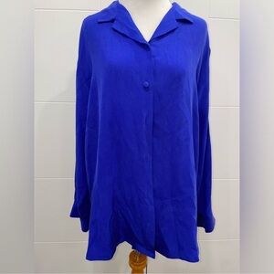JohnPaulRichard Royal Blue Silk Blouse